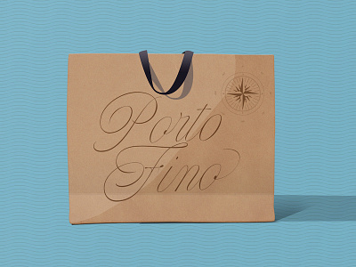Porto Fino bag mockup script type typography