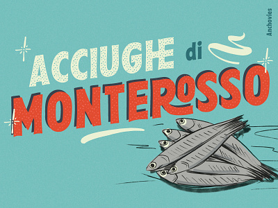 Acciughe di Monterosso - Pesto Fresco Fonts acciughe anchovies font food lettering logo type typography