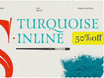 Turquoise Inline 50% off design font lettering type typography