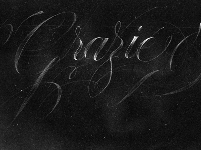 Grazie calligraphy lettering typography