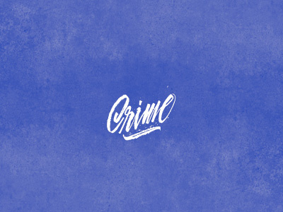 Crime brand calligraphy cursive lettering logo type vector