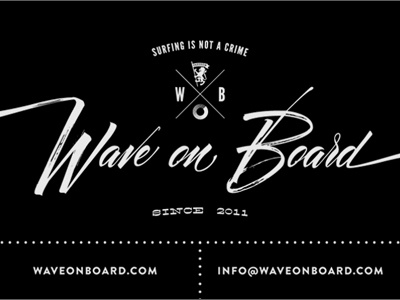 Wave on Board brand calligraphy logo skate surfing