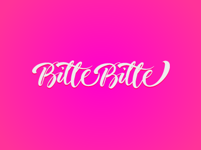 Bittebitte bitte calligraphy lettering pink typography