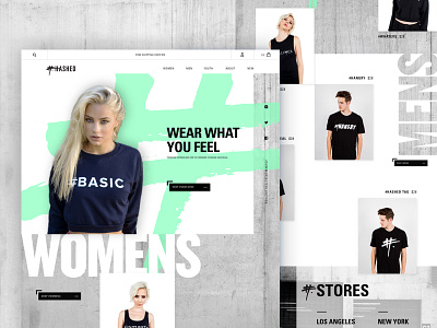 Hashed Design Direction apparel design ecommerce layout ui web website