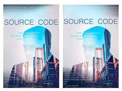 Source Code Movie Poster blue chicago city clean code double exposure light modern movie movies source code unique