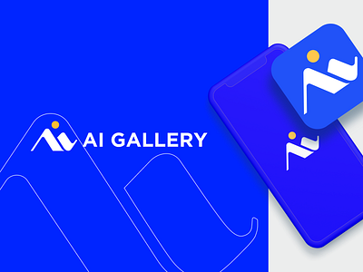 Mobile app logo and icon ai app app icon application artificial intelligence blue branding gallery gallery app graphic design icon letters logo logodesign logotype mobile app phone