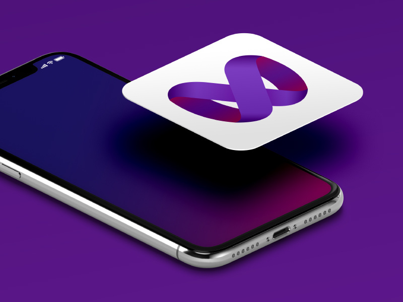 AR icon lettericon infinity mobile app soft adobeillustrator augmented reality ar mx gradient icon gradient rose violet pink purple logoicon logotype logo appicon iconapp icon