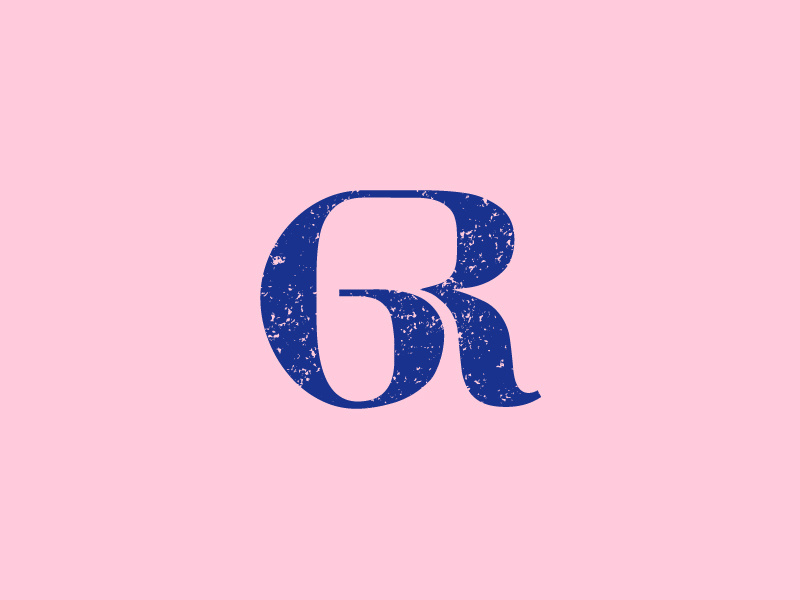 GR logo буквы логотип r g gr adobeillustrator grange textured simple minimalism blue rose connection logotype classic lettering letters monogram logodesign logo