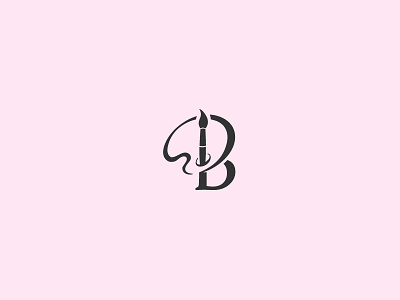 B letter art b b letter b logo brush letter art lettering logo logomaker logotype monogram paint painting palette rose rosegray