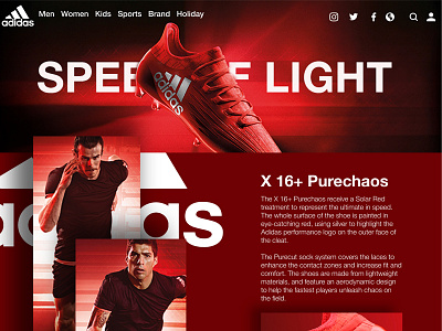 Adidas branding design digital ui ux uxui web website