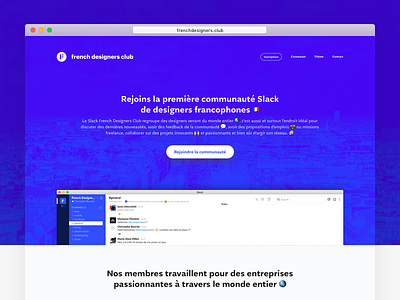 French Designers Club - Slack community of french designers club community designers french landing page slack