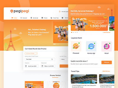 Redesign Homepage Pegipegi versi Mobile and Website