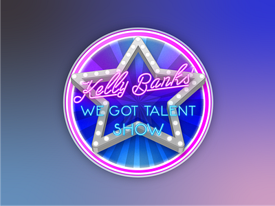 Talent Show Logo for Movie 80s banner gradient marquee movie neon talent typography