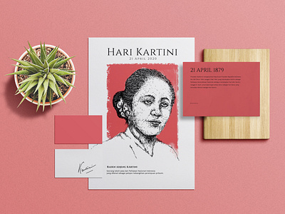 Hari Kartini branding composition design illustration layout minimalist