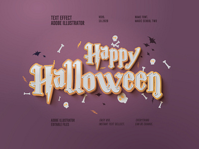 Text Effect Halloween #1 adobe illustrator design graphic design halloween text effect typography