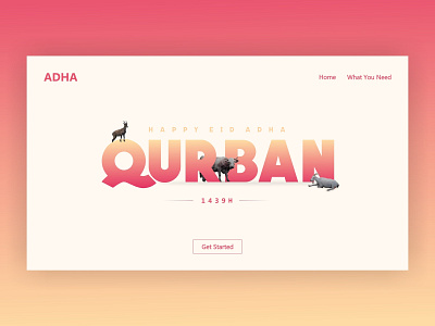 Qurban eid flat gradient graphic design minimalist proportion simple web