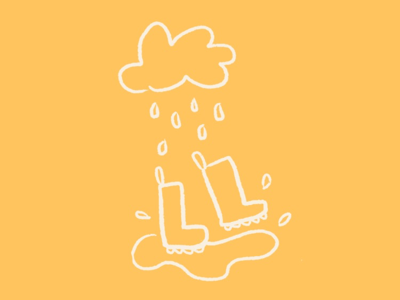 Dancing in The Rain Doodle childrensbooks illustration rain yellow