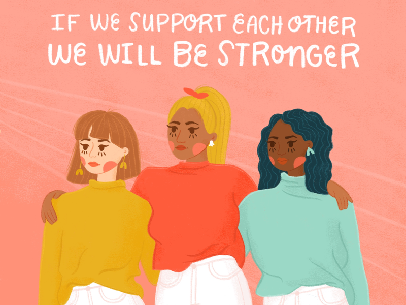 Women Supporting Women women womenempowerment editorialillustration illustration procreate