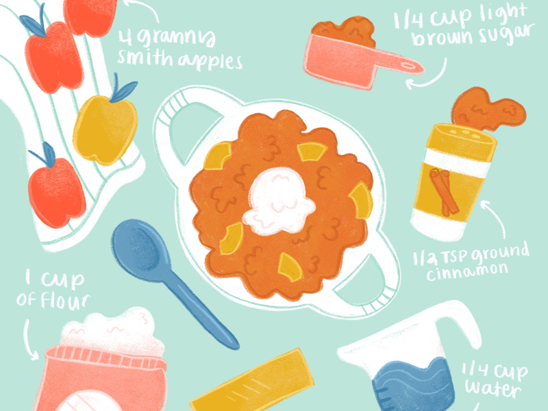 Apple Crisp Recipe procreate illustrationchallenge recipe editorialillustration illustration