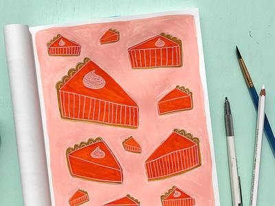 Pumpkin Pie editorialillustration gouache illustration illustrationchallenge pumpkin sketchbook