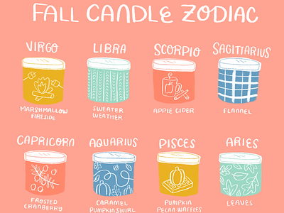 Fall Candle Zodiac candle colorful editorialillustration fall illustration texture