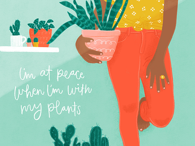 Plants Give Me Peace editorialillustration handletteredtype illustration plants