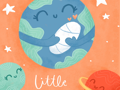 Welcome to the World Little One baby childrensillustration illustration planets world