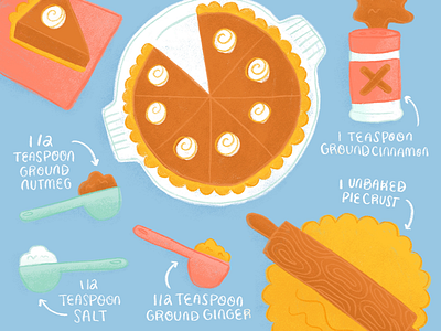 Pumpkin Pie Recipe editorialillustration food illustration recipe