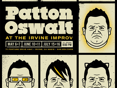 Patton Oswalt Poster face french paper illustration king of queens patton oswalt portrait poster ratatouille screenprinting