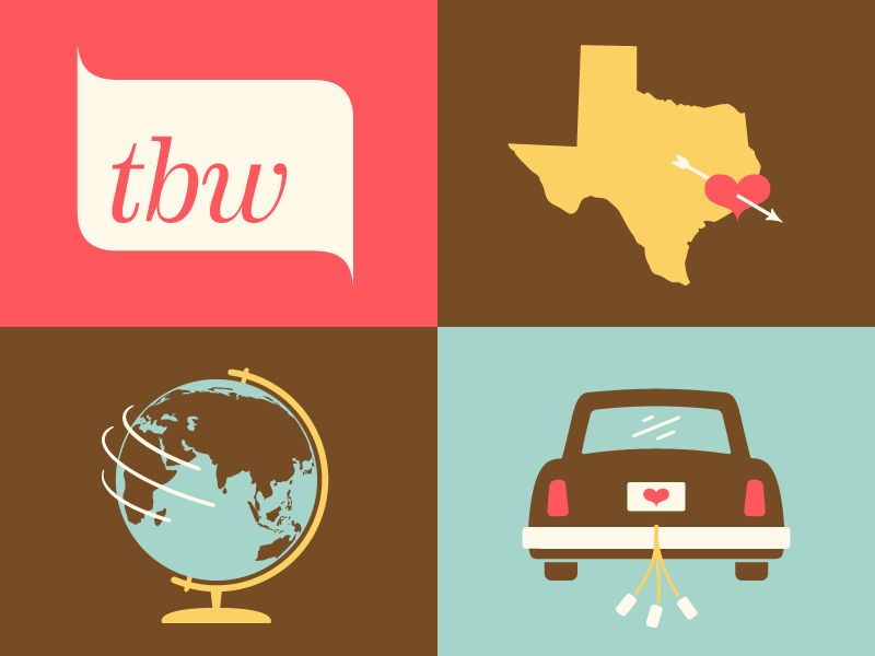 TBW Illustrations car globe heart houston illustration texas travel twobewed