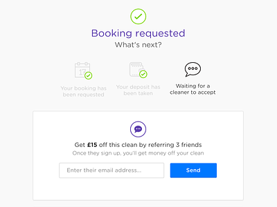 Booking Requested booking requested referral step process ui