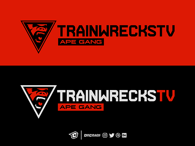 Trainwreckstv Official Logo and Wordmark ape gang brand branding concept drcrack logo logotype trainwreckstv twitch wordmark