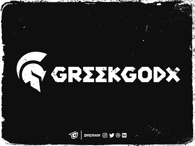 Greekgodx Official Logo and Wordmark brand branding drcrack greek greekgodx helmet logo logomark spartan symbol twitch warrior wordmark
