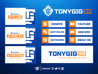 Tonygig99 Twitch Stream Branding brand branding drcrack gaming package twitch twitch design ui ux