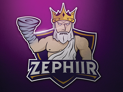 ZephiiR | Wind God Mascot Logo design esports gamer gaming god king logo mascot mascot logo tornado wind zephiir