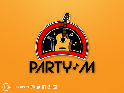 Party-M Logo brand design dr.crack drcrack logo music party m