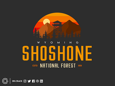 Shoshone National Forest Badge badge dr.crack drcrack forest logo nature shoshone tshirt vintage wild wyoming