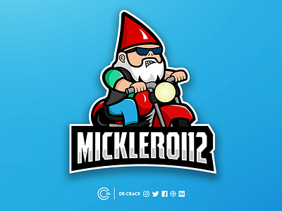 Mickleroi12 Logo biker brand dr.crack drcrack gaming gnome logo