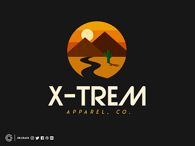 X-trem Retro Logo apparel badge brand dr.crack drcrack logo nature retro car throwback wild xtreme