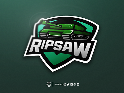 Ripsaw Logo army badge brand drcrack esports gaming illustration logo mascot logo military tank