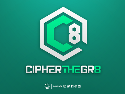 CipherTheGr8 Logo badge brand cyber dr.crack drcrack gaming identity logo