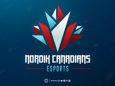 Nordik Canadians Esports brand canada crystal dr.crack drcrack esports gaming logo maple leaf