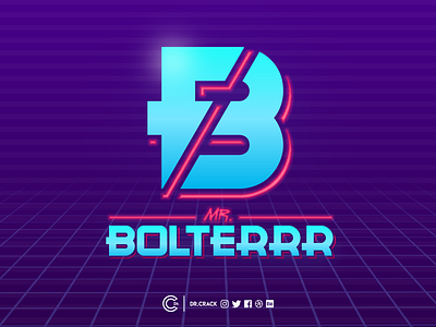 Mr.Bolterrr Logo 80s brand dr.crack drcrack esports gaming logo neon retro retrofuturistic typography