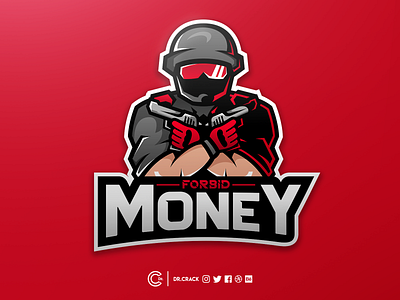 Forbid Money Logo army brand commando dr.crack drcrack esport gaming logo mascot mascot logo mercenary military money soldier swat