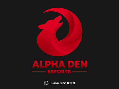 Alpha Den Esports Logo brand dr.crack drcrack esports gaming logo wolf wolves