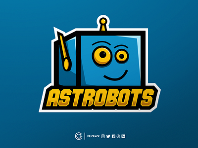 Astrobots Logo cartoon gaming logo design mascot robot streamer