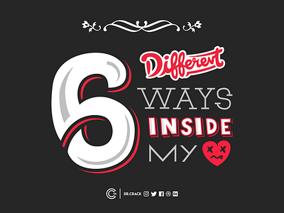 6 Different Ways Inside My Heart 6 different ways artwork brushscript calligraphy font hand lettering hand script illustration lettering six different ways the cure