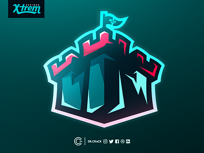 Rampart Esport Secondary Logo brand branding castle castle logo dr.crack drcrack esport esports gaming logo mascot mascot logo tower