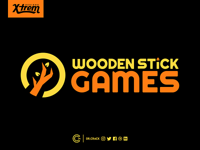 Wooden Stick Games Logo brand brandmark games gaming icon indie logo studio symbol video games wordmark