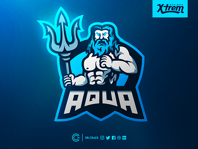 Poseidon Mascot Logo badge brand branding esport esports gaming gaming logo logo mascot mascot logo neptune poseidon